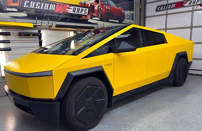 Tesla Cyber Truck 3M Satin Bright yellow Wrap